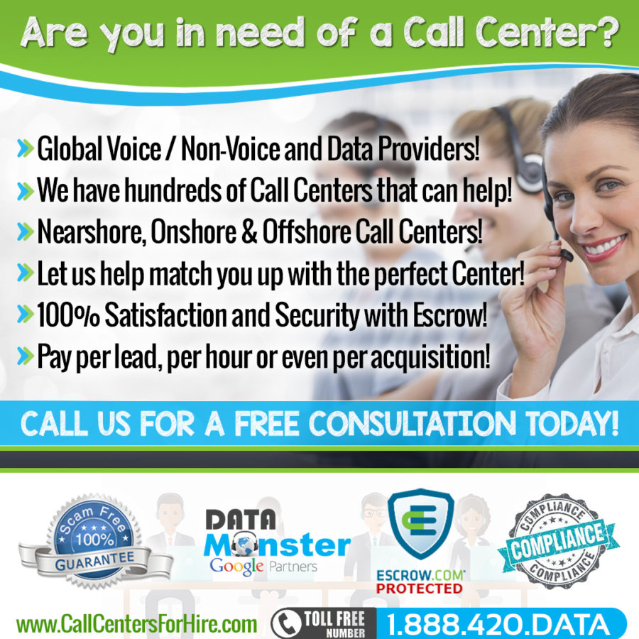 Hire a call center, onshore, nearshore, offshore, cpa, cpl, hourly call centers